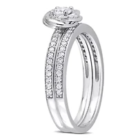 1/2 ct. t.w. Diamond Double Swirl Bridal Ring Set 14K White Gold