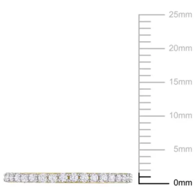 Lab Created White Sapphire Semi-Eternity Ring 10K Yellow Gold