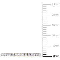 Lab Created White Sapphire Semi-Eternity Ring 10K Yellow Gold