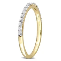 Lab Created White Sapphire Semi-Eternity Ring 10K Yellow Gold