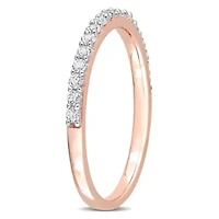 Lab Created White Sapphire Semi-Eternity Ring 10K Rose Gold