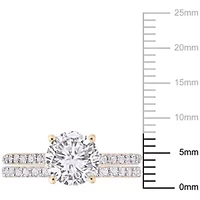 Lab Created White Sapphire Bridal Ring Set 10K Yellow Gold