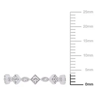 Lab Created White Sapphire Anniversary Ring 10K Gold