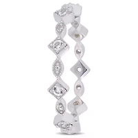 Lab Created White Sapphire Anniversary Ring 10K Gold