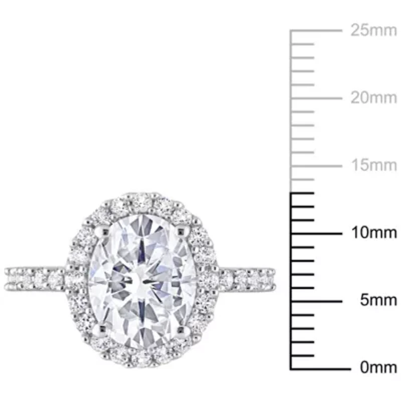 Lab Created White Sapphire Halo Ring 10K Gold