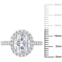 Lab Created White Sapphire Halo Ring 10K Gold
