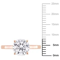 Lab Created White Sapphire Solitaire Ring 10K Rose Gold