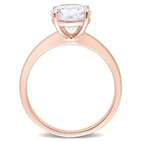 Lab Created White Sapphire Solitaire Ring 10K Rose Gold