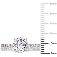 Lab Created White Sapphire Bridal Ring Set 10K Rose Gold