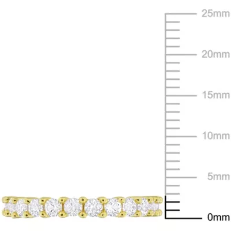 Lab Created White Sapphire Anniversary Ring Rose Plated Sterling Silver