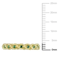 Lab Created Emerald Infinity Eternity Ring 10K Yellow Gold
