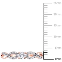 Lab Created White Sapphire and 1/10 ct. t.w. Diamond Infinity Ring Rose Plated Sterling Silver