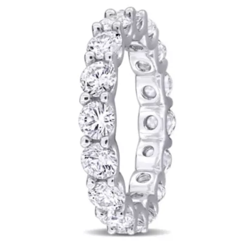 Lab Created White Sapphire Eternity Ring Sterling Silver