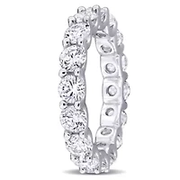 Lab Created White Sapphire Eternity Ring Sterling Silver