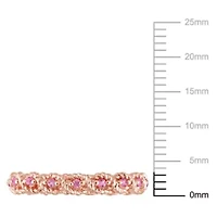 Lab Created Pink Sapphire Infinity Eternity Ring 10K Rose Gold