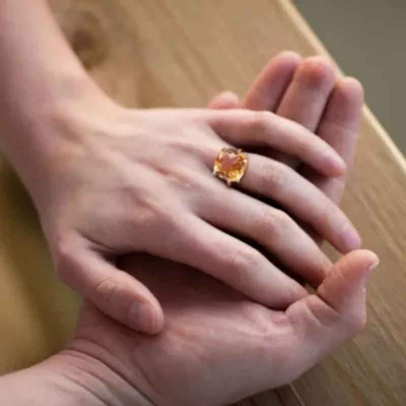 Madeira Citrine Cocktail Ring 14K Yellow Gold