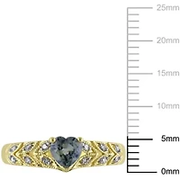 Color Sapphire & Diamond Ring 10K Yellow Gold