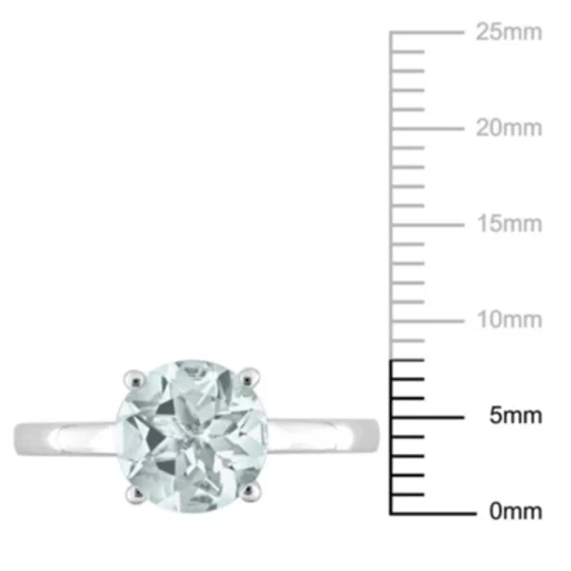 Aquamarine Solitaire Ring 10K White Gold