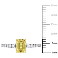 Yellow Sapphire and 1/3 ct. t.w. Diamond Bridal Ring 14K 2-Tone Gold