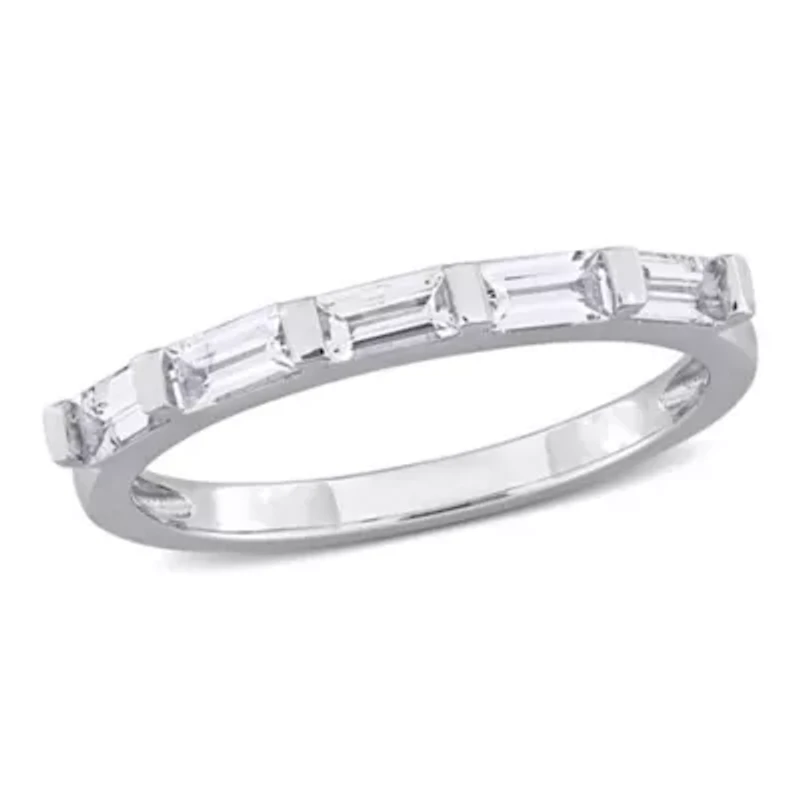 White Sapphire Anniversary Ring 10K Gold