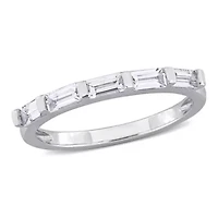 White Sapphire Anniversary Ring 10K Gold