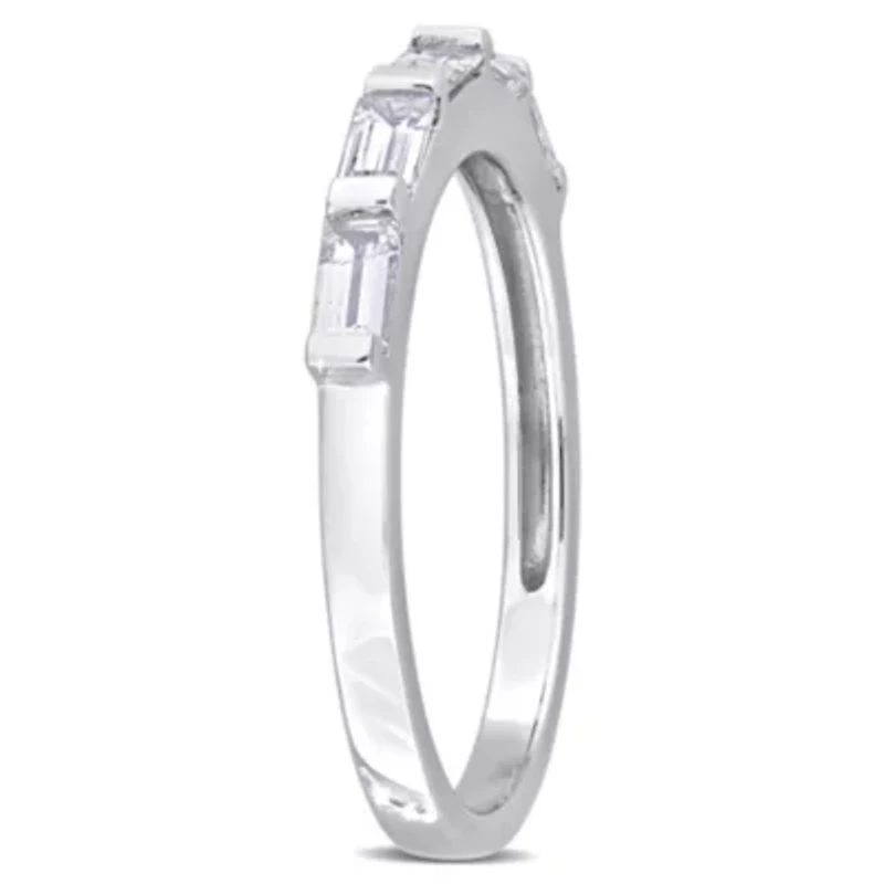 White Sapphire Anniversary Ring 10K Gold