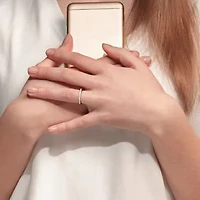 White Sapphire Anniversary Ring 10K Gold