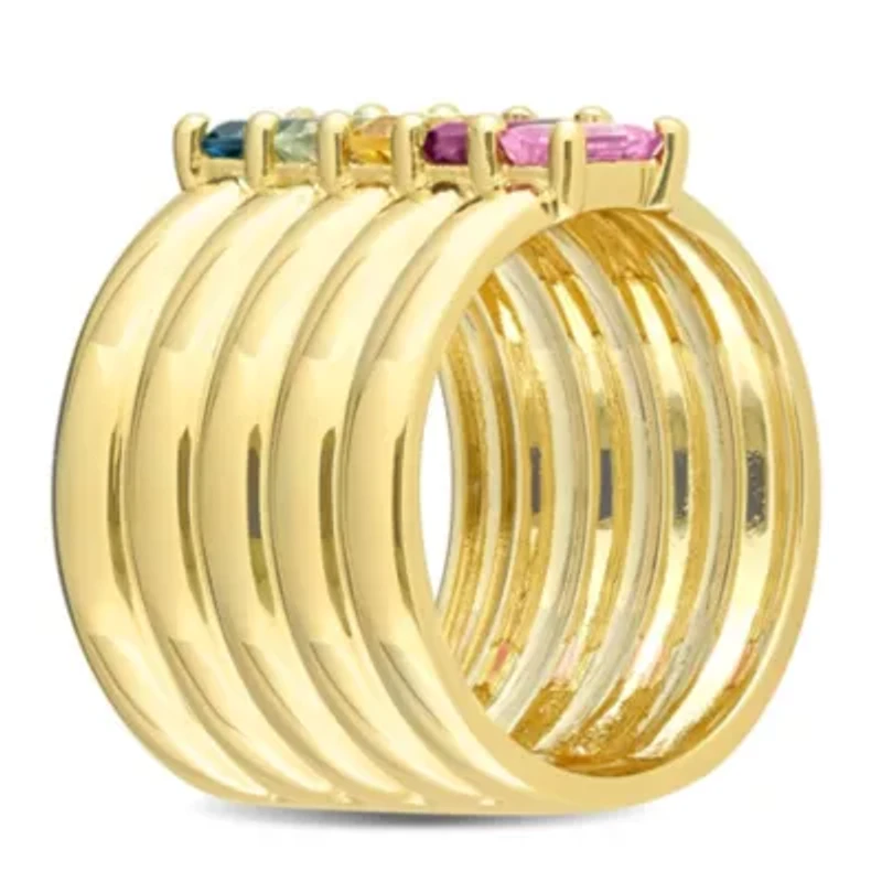 Multi-Gemstones Ring 14K Yellow Gold