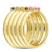 Multi-Gemstones Ring 14K Yellow Gold