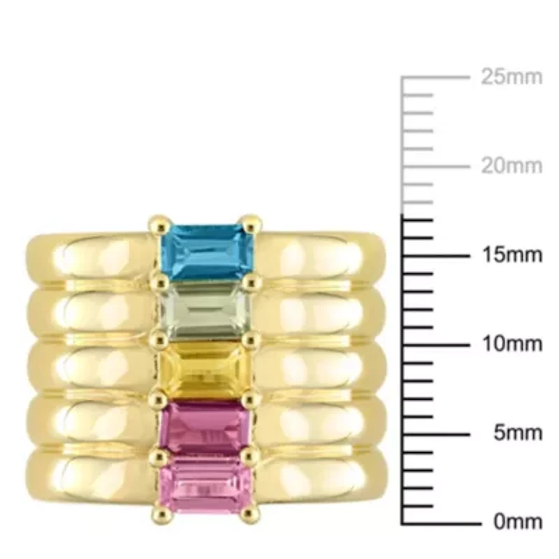 Multi-Gemstones Ring 14K Yellow Gold