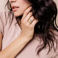 Multi-Gemstones Ring 14K Yellow Gold