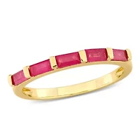 Ruby Anniversary Ring 10K Yellow Gold