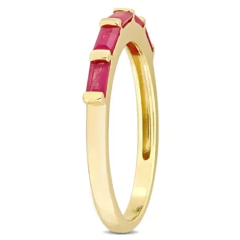 Ruby Anniversary Ring 10K Yellow Gold