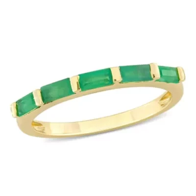 Emerald Anniversary Ring 10K Yellow Gold