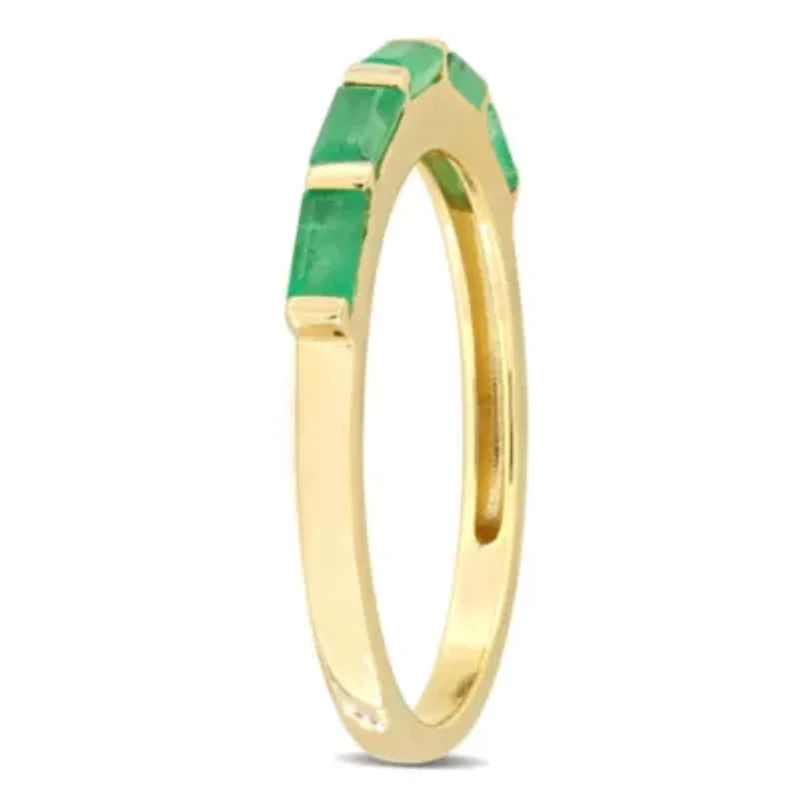 Emerald Anniversary Ring 10K Yellow Gold
