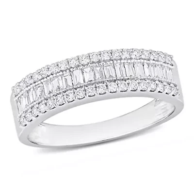 5/8 ct. t.w. Diamond Triple-Row Ring 14K White Gold