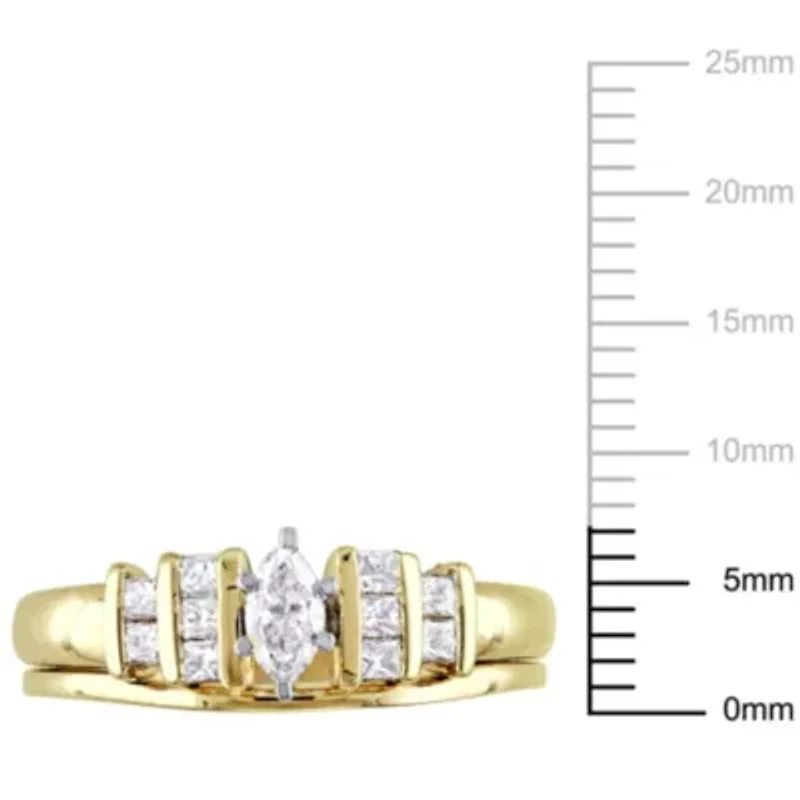 1/2 ct. t.w. Diamond Bridal Ring Set 14K Yellow Gold