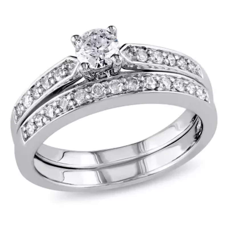 1/2 ct. t.w. Diamond Bridal Ring Set Sterling Silver