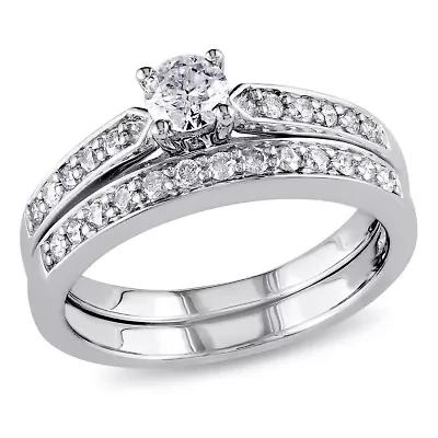 1/2 ct. t.w. Diamond Bridal Ring Set Sterling Silver
