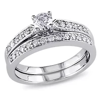 1/2 ct. t.w. Diamond Bridal Ring Set Sterling Silver
