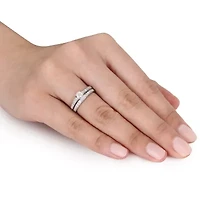 1/2 ct. t.w. Diamond Bridal Ring Set Sterling Silver