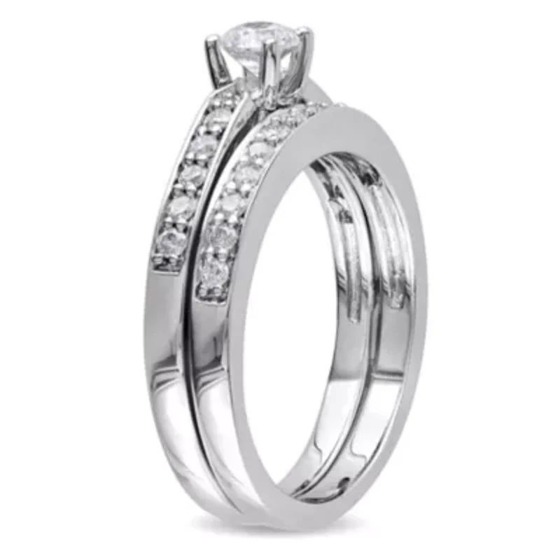 1/2 ct. t.w. Diamond Bridal Ring Set Sterling Silver