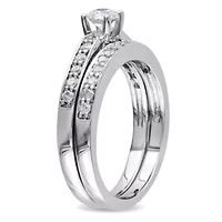 1/2 ct. t.w. Diamond Bridal Ring Set Sterling Silver