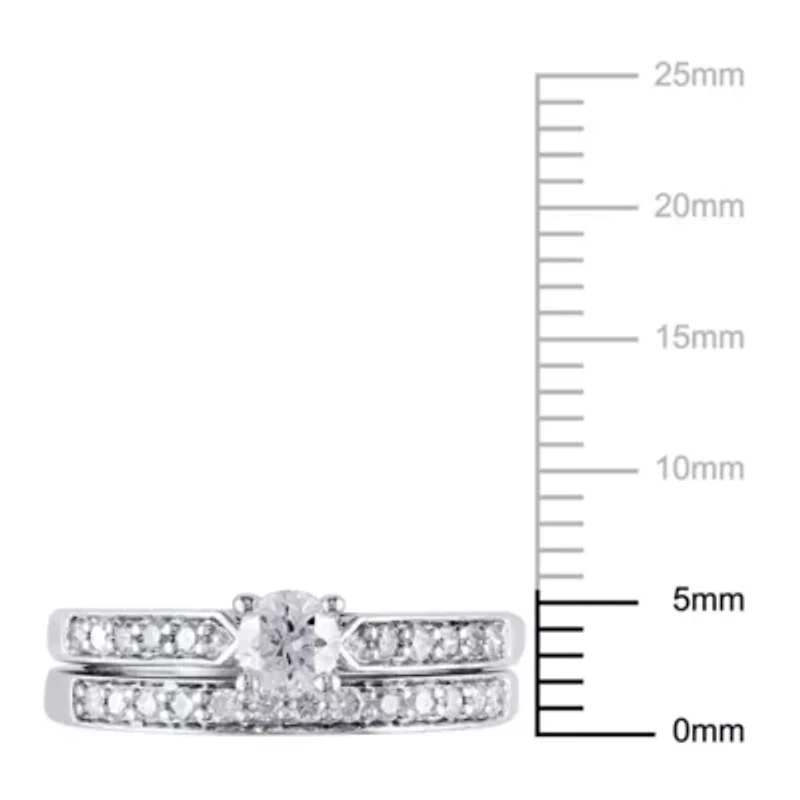 1/2 ct. t.w. Diamond Bridal Ring Set Sterling Silver