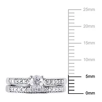1/2 ct. t.w. Diamond Bridal Ring Set Sterling Silver