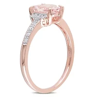 Morganite and Diamond Accent Ring Rose Plated Sterling Silver