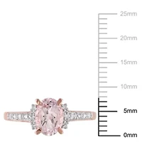 Morganite and Diamond Accent Ring Rose Plated Sterling Silver