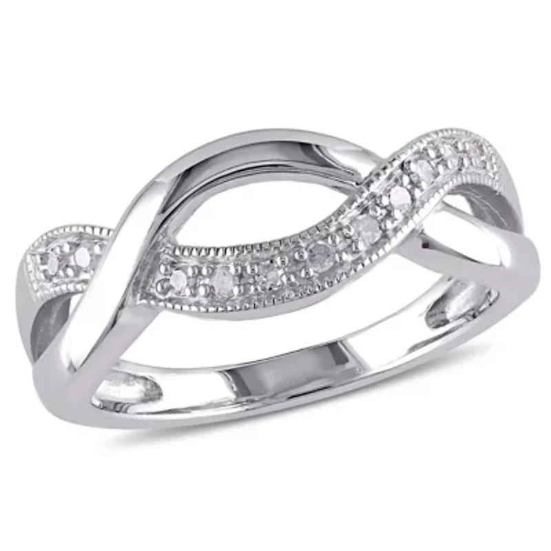 1/10 ct. t.w. Diamond Twist Ring Sterling Silver