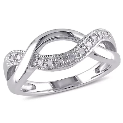 1/10 ct. t.w. Diamond Twist Ring Sterling Silver