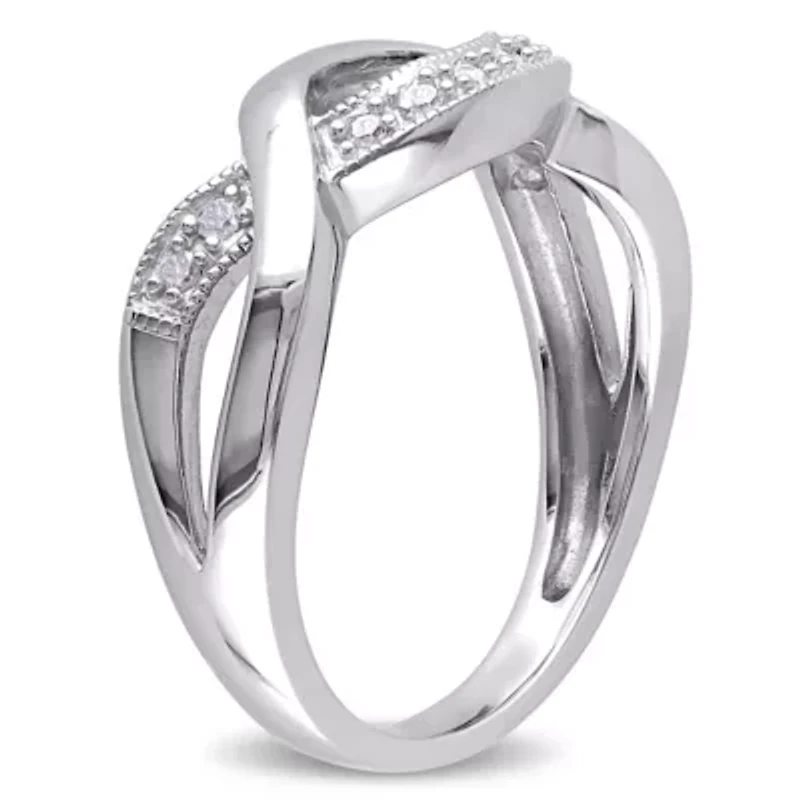 1/10 ct. t.w. Diamond Twist Ring Sterling Silver